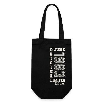 40th Birthday Man June Year 1983 Original - Gift Bag for Bottles - black - Front