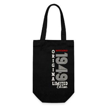 75e anniversaire Original Novembre Né en 1949 - Sac à bouteille - noir - Devant