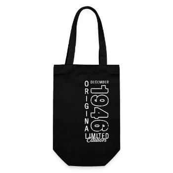 77th Birthday Original December Born 1946 - Gift Bag for Bottles - black - Front