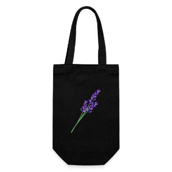 Lavendel 1 - Geschenkbeutel für Flaschen - Schwarz - Vorne
