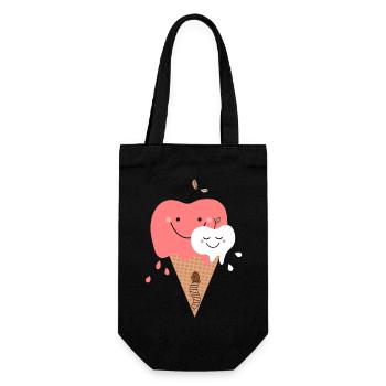 Happy Apple Icecream - Gift Bag for Bottles - black - Front