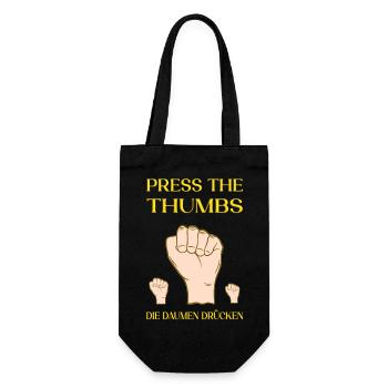 Press the thumbs. Keeping your fingers crossed - Gift Bag for Bottles - black - Front