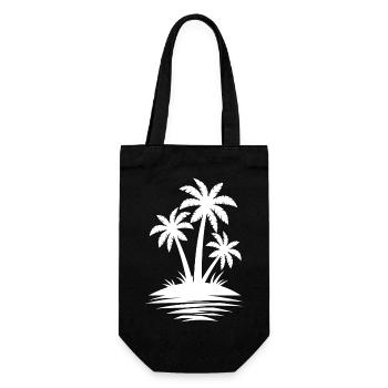 Palm Tree Island Beach Lover Gift - Summer Gift - Gift Bag for Bottles - black - Front