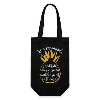 be a pineapple - Geschenkbeutel für Flaschen - Schwarz - Vorne