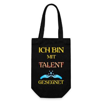 Ich bin mit Talent gesegnet - Geschenkbeutel für Flaschen - Schwarz - Vorne