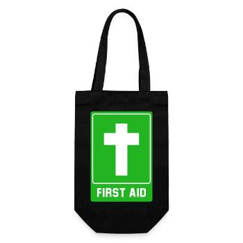 Kreuz First aid - Geschenkbeutel für Flaschen - Schwarz - Vorne
