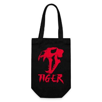 Crâne de tigre rouge - Sac à bouteille - noir - Devant