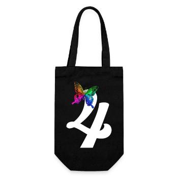 4 Birthday Girl 4 ans Papillon coloré - Sac à bouteille - noir - Devant