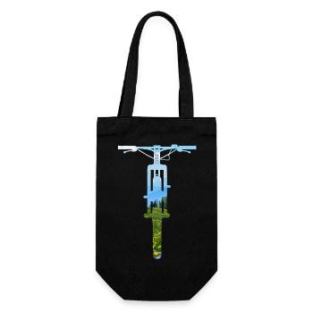 MTB - Alpen - Berge - BIN DER MOTOR - Mountainbike - Geschenkbeutel für Flaschen - Schwarz - Vorne