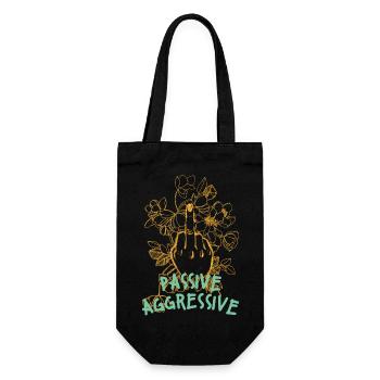 Passive aggressive Blumengrafik - Geschenkbeutel für Flaschen - Schwarz - Vorne
