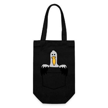 Tasche Möwe Unterwegs mitnehmen - Geschenkbeutel für Flaschen - Schwarz - Vorne