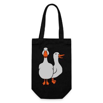 2 jolies équipes d’oies - Sac à bouteille - noir - Devant
