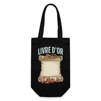 22e Anniversaire Livre D'or 22 Ans Fête Livre D'or - Sac à bouteille - noir - Devant