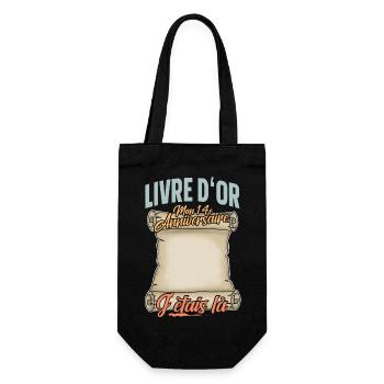 14e Anniversaire Livre D'or 14 Ans Fête Livre D'or - Sac à bouteille - noir - Devant