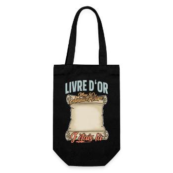 80e Anniversaire Livre D'or 80 Ans Fête Livre D'or - Sac à bouteille - noir - Devant