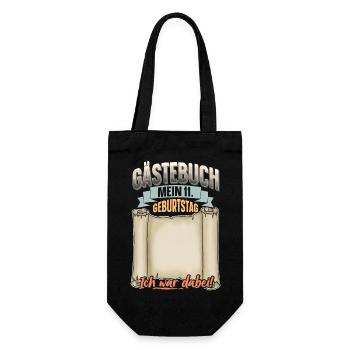 11. Geburtstag Gästebuch - Geschenkbeutel für Flaschen - Schwarz - Vorne