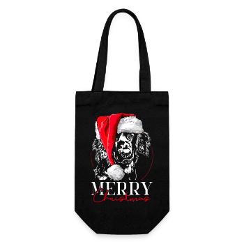 Santa HOVAWART Merry Christmas Hunde Hund Wilsigns - Geschenkbeutel für Flaschen - Schwarz - Vorne