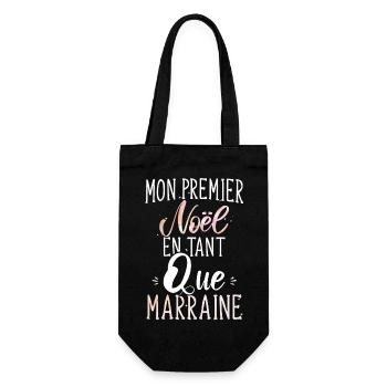 Mon premier noël en tant que marraine cadeau drôle - Sac à bouteille - noir - Devant