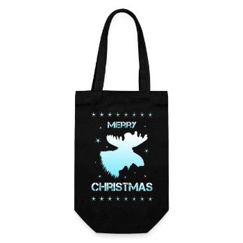 Merry Christmas moose - Geschenkbeutel für Flaschen - Schwarz - Vorne