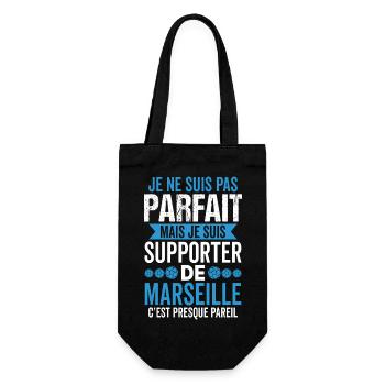 Cadeau Supporter Marseille Foot Marseillais Humour - Sac à bouteille - noir - Devant