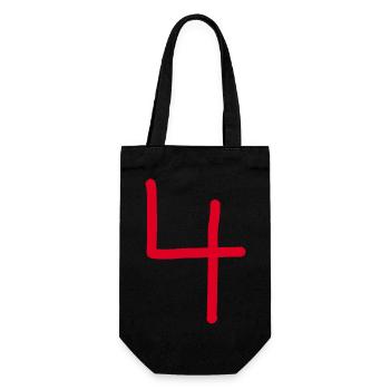 4 Numéro quatre numéro noir anniversaire - Sac à bouteille - noir - Devant