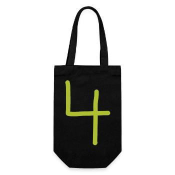 4 Numéro quatre numéro anniversaire vert - Sac à bouteille - noir - Devant