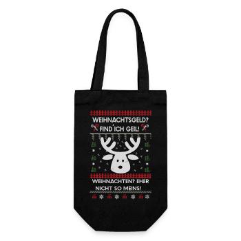 Lustiges Weihnachten Rentier Sweatshirt/Pullover - Geschenkbeutel für Flaschen - Schwarz - Vorne