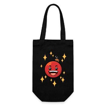 Funny Christmas Ball #1/9 - Gift Bag for Bottles - black - Front