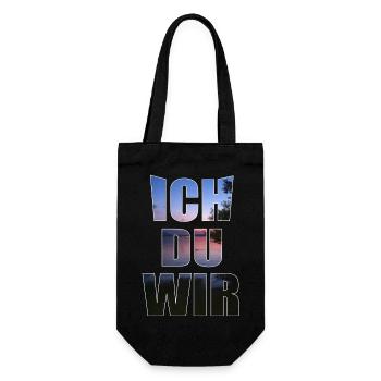 Ich du wir - Geschenkbeutel für Flaschen - Schwarz - Vorne
