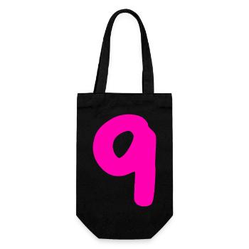 9 ans anniversaire rose - Sac à bouteille - noir - Devant