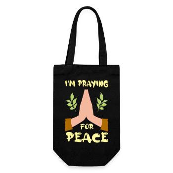 I'm praying for Peace - Gift Bag for Bottles - black - Front