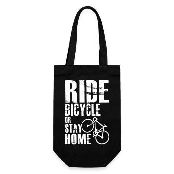 Ride Bicycle or Stay Home - Geschenkbeutel für Flaschen - Schwarz - Vorne