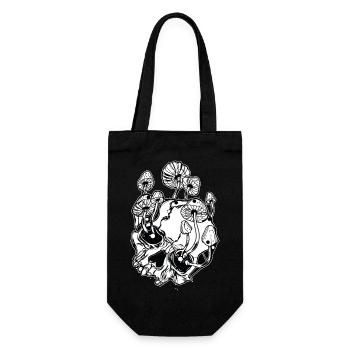 Magic Mushrooms // Skulls // Illustration - Geschenkbeutel für Flaschen - Schwarz - Vorne