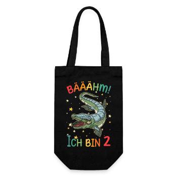 Reptilien Mosasaurus Dinosaurier Dino Urzeit - Geschenkbeutel für Flaschen - Schwarz - Vorne