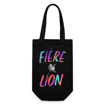 Fière lion cadeau lion signe zodiaque humour - Sac à bouteille - noir - Devant