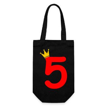 5th Birthday Gift - Gift Bag for Bottles - black - Front