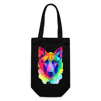 Schäferhund Hund Hundehalter Hunde Hundebesitzer - Geschenkbeutel für Flaschen - Schwarz - Vorne
