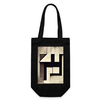 Black and white Bauhaus illustration - Gift Bag for Bottles - black - Front