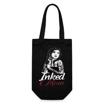 Inked Mom für Tätowierte Mütter die Tattoos lieben - Geschenkbeutel für Flaschen - Schwarz - Vorne
