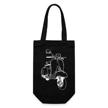 Dessin scooter classique - Sac à bouteille - noir - Devant