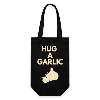 HUG A GARLIC - Gift Bag for Bottles - black - Front