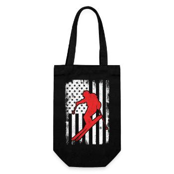 4. Juli Ski USA - Geschenkbeutel für Flaschen - Schwarz - Vorne