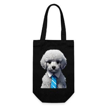 Pudel Hundehalter Pudelwelpe Hundewelpe Hundeliebe - Geschenkbeutel für Flaschen - Schwarz - Vorne