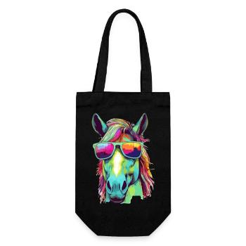 Eto the bespectacled horse - Gift Bag for Bottles - black - Front
