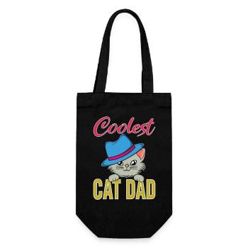 Coolest cat dad - Sac à bouteille - noir - Devant