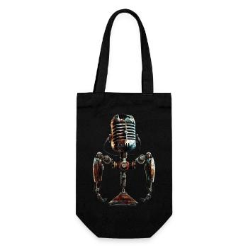 microphone old school - Geschenkbeutel für Flaschen - Schwarz - Vorne