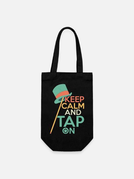 Keep Calm And Tap On Tap Dance Tap Dancer - Geschenkbeutel für Flaschen - Schwarz