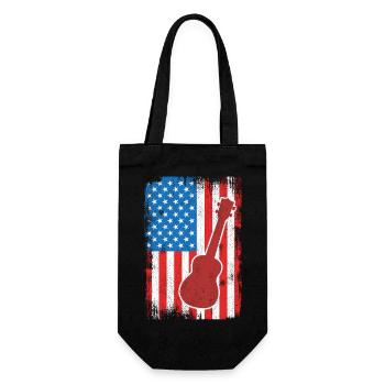 July 4 USA Ukulele - Gift Bag for Bottles - black - Front