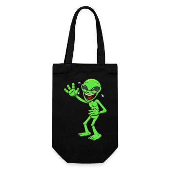 Laughing Alien - Gift Bag for Bottles - black - Front