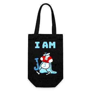 I am J! - Geschenkbeutel für Flaschen - Schwarz - Vorne